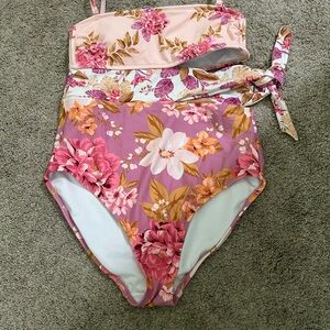 Kona Sol Pink and Purple High-Waisted Bikini